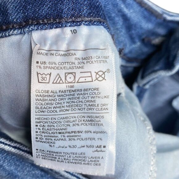 Old Navy Jeans Womens 10 Blue Flare High Rise Stretch Denim Boho Medium Wash - Picture 7 of 8